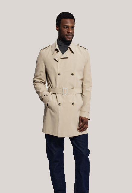 Three quarter length trench coat sales