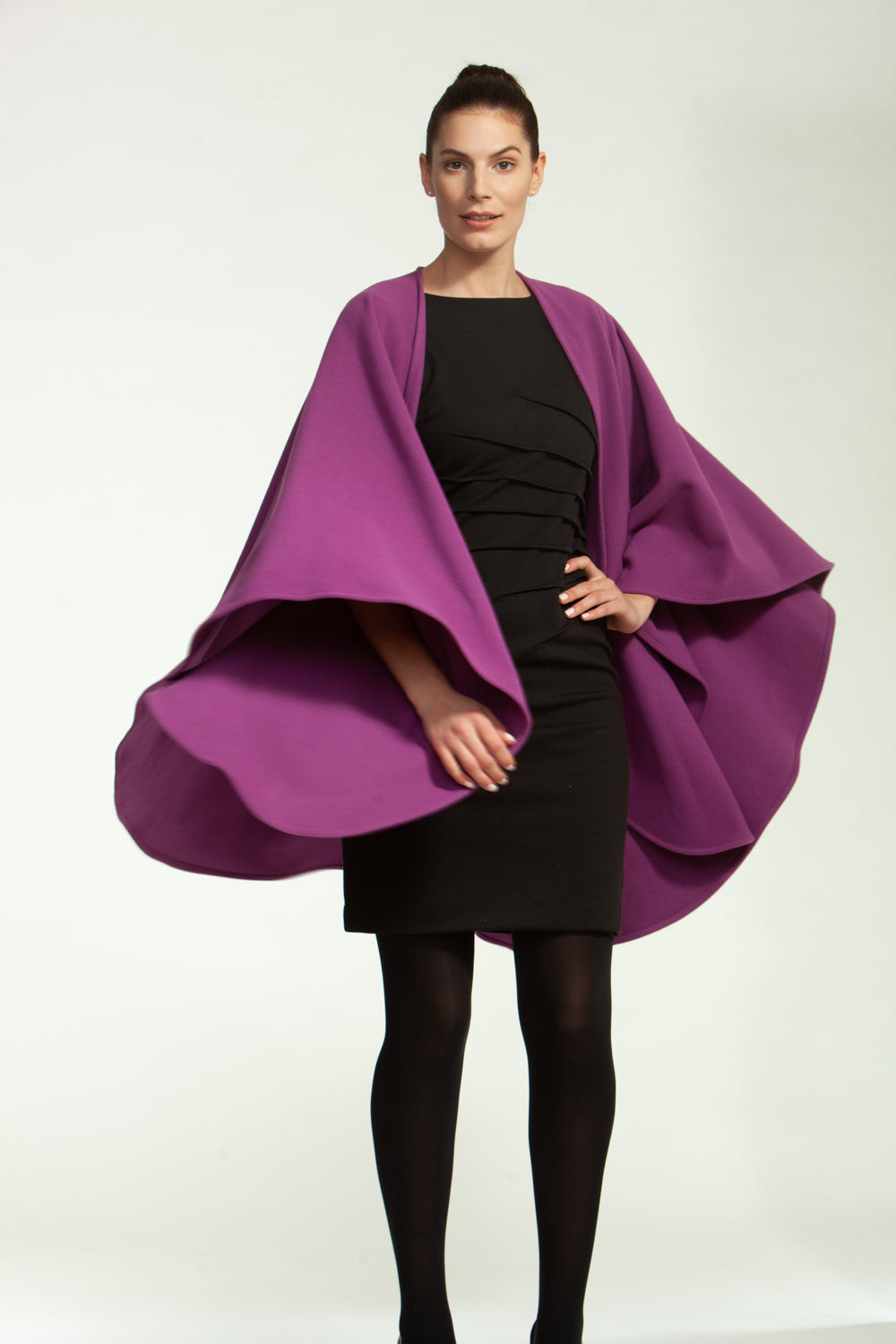 Parini 33 | Maxi Hooded wool cloak coat – Linennaive