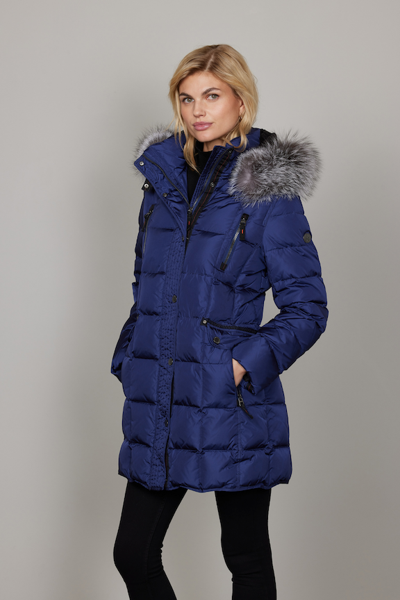 【deres】feather spring coat CARYS Down Coat with Detachable Natural Fur Hood 2860 – LORNE'S COATS