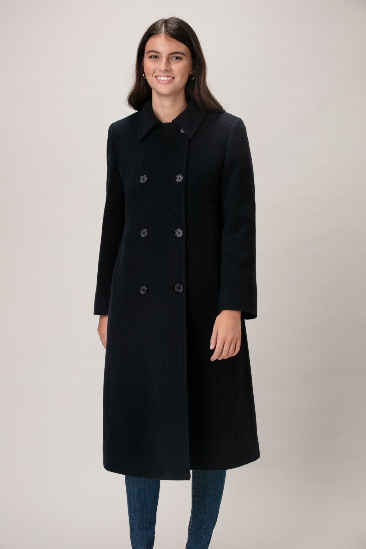NADINE Wool & Cashmere Long Double Breasted Coat 2140C/W – LORNE'S COATS