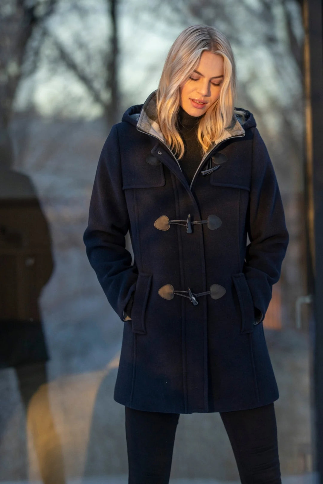 Girls navy duffle coat best sale