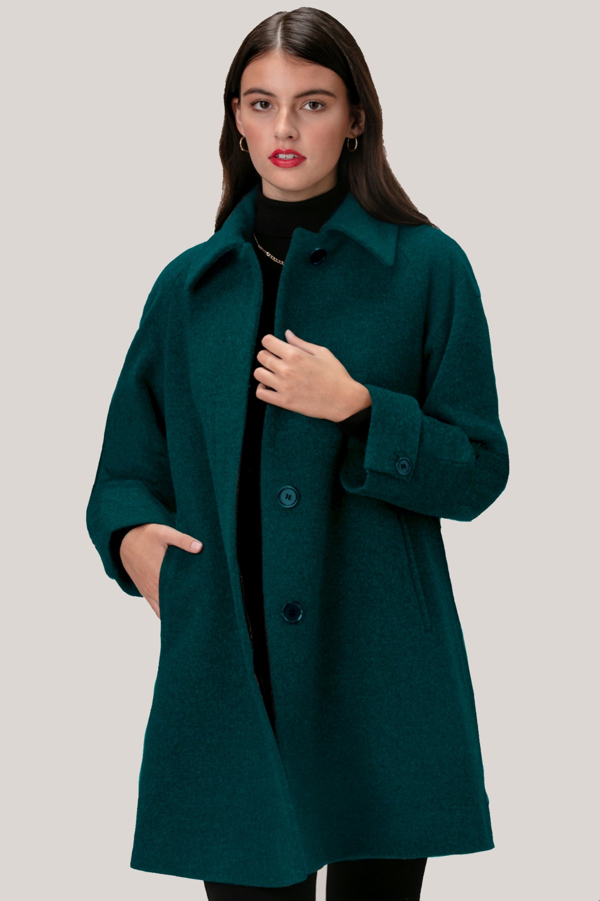 Plain-Rust Brown, Wool Blend Fleece, Women's Long Coat – Lawrencepur