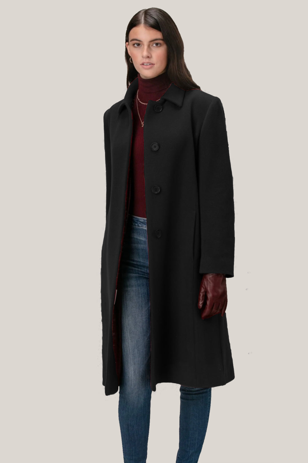 dress coats for ladies canada Wrap Midi Dress Coat, Winter Pleated Jacket for Women | Lavinia