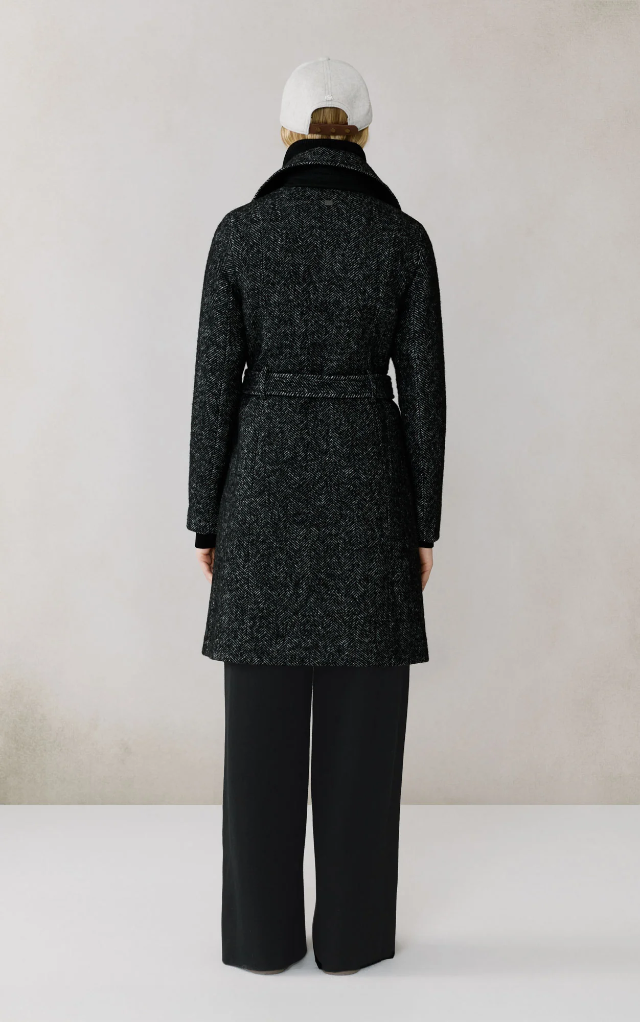 FABIANNE Trench-Style Wool Coat with High Napoleon Collar