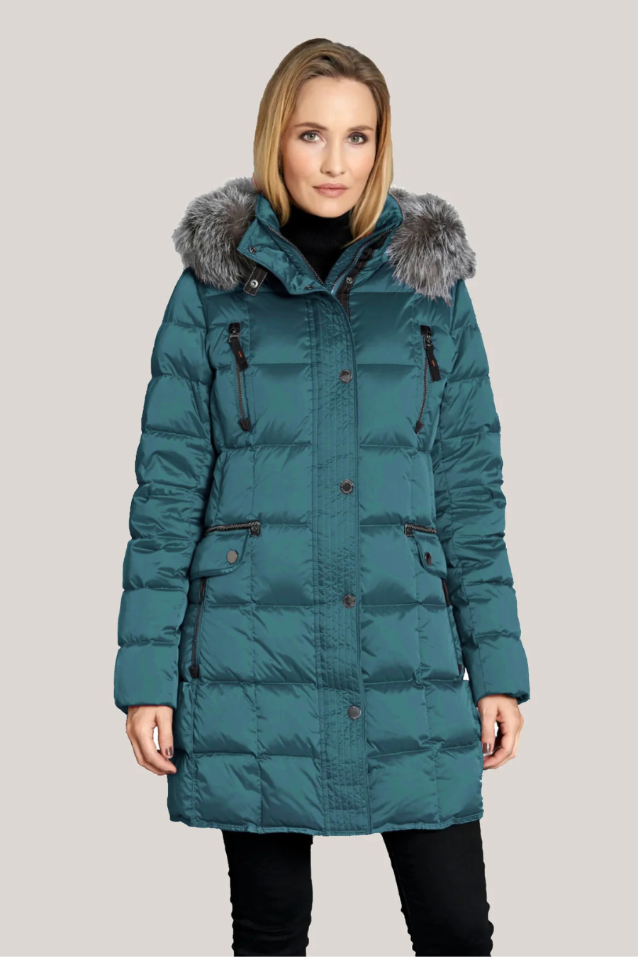 CARYS Down Coat with Detachable Natural Fur Hood 2860 – LORNE'S COATS